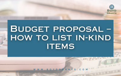 Budget Proposal: How to List In-Kind Items